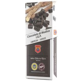 Cioccolato di Modica I.G.P. alla Liquirizia. Barretta da 100 grammi.