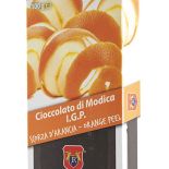 Cioccolato di Modica I.G.P. alle Scorze di Arancia di Sicilia. Barretta da 100 grammi.