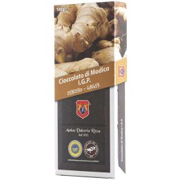 Cioccolato di Modica I.G.P.allo Zenzero. Barretta da 100 grammi.