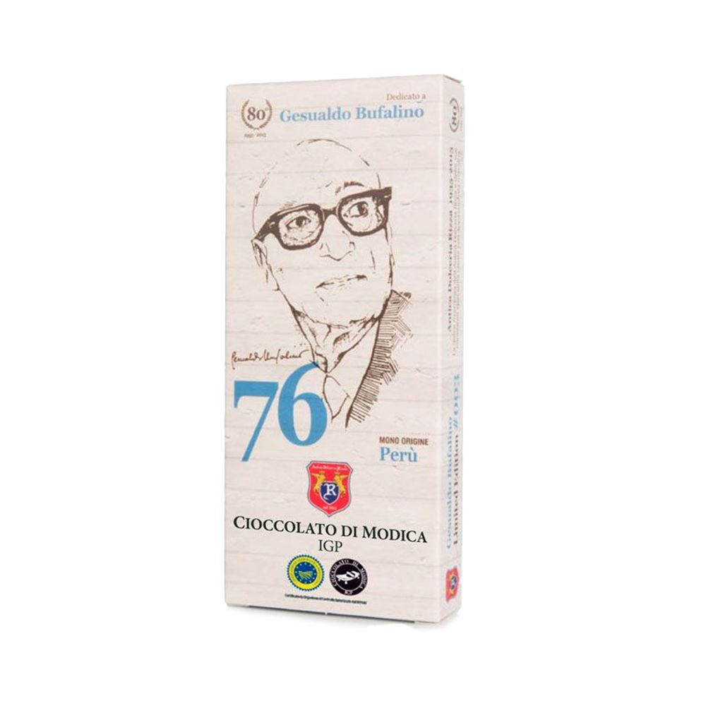 Cioccolato con il 76% di cacao Monorigine Perù. Barretta da 70 grammi.