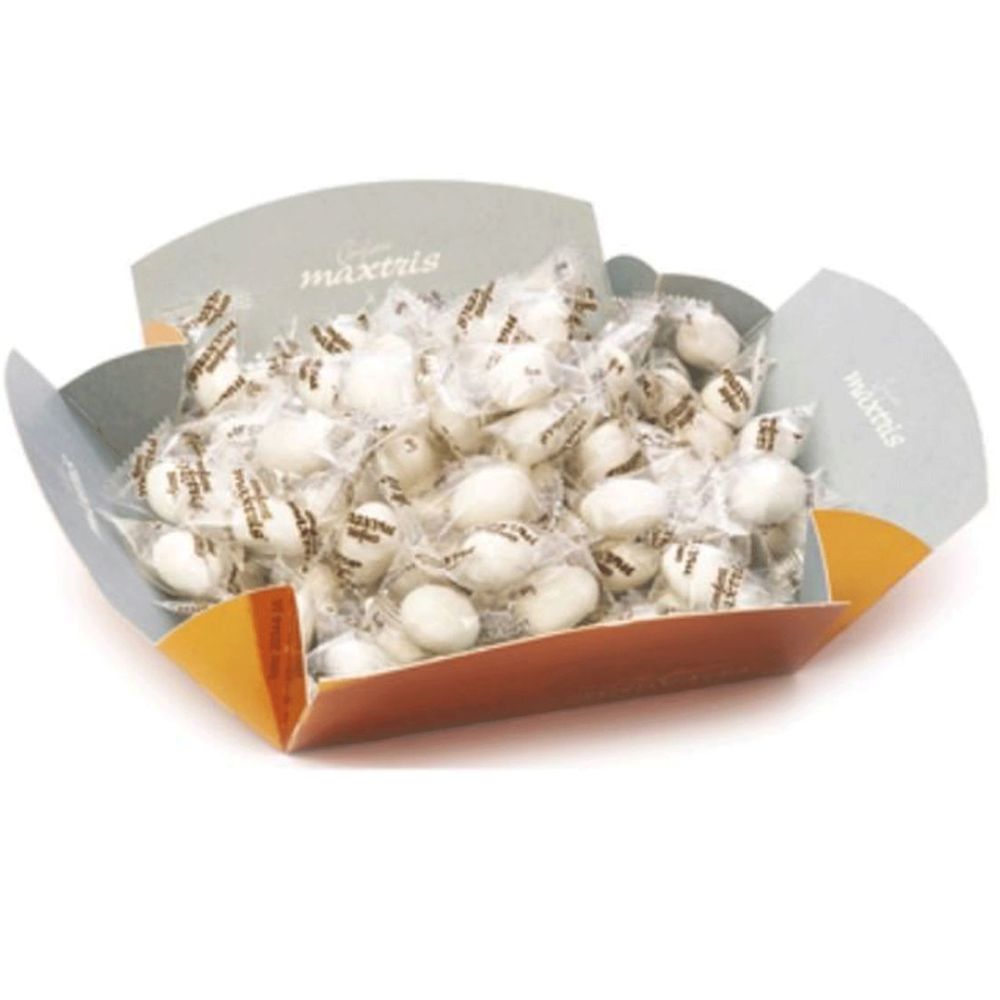 White sugared almonds individually wrapped classic maxtris