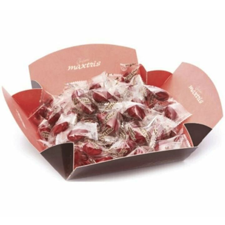 Graduation red sugared almonds wrapped one by one