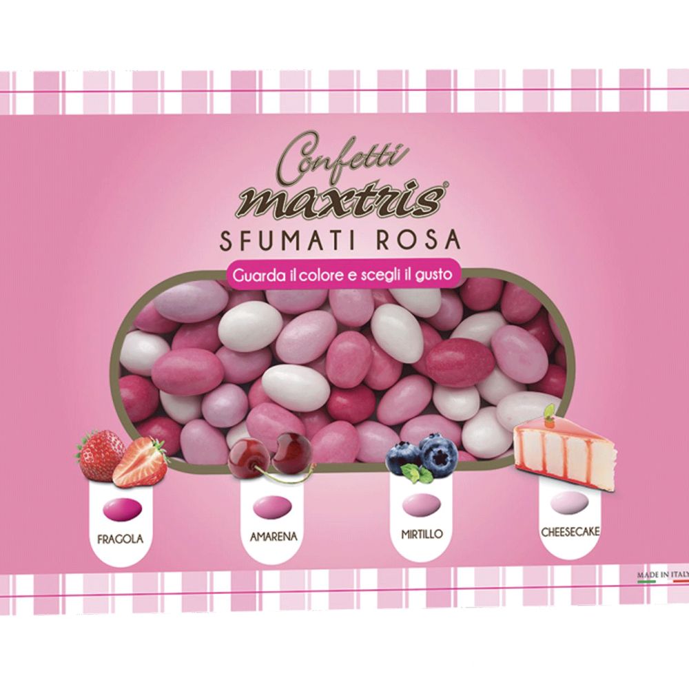 Shaded pink filled sugared almonds