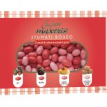 Shaded red chocolate dragees