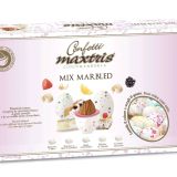 Colored marbled sugared almonds