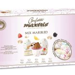 Colored marbled sugared almonds