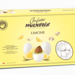 Lemon-flavored chocolate dragees