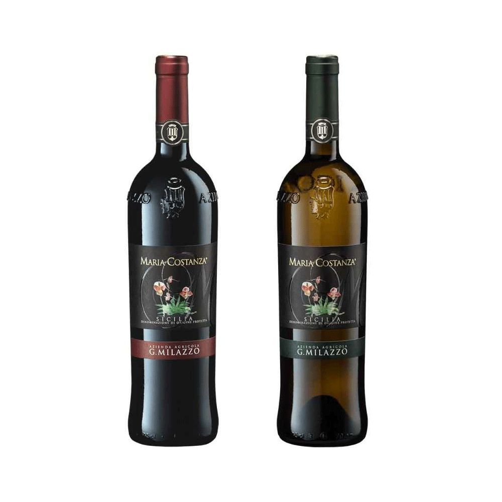 Regalo Maria Costanza vino bianco e rosso siciliano