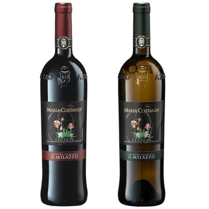 Regalo Maria Costanza vino bianco e rosso siciliano
