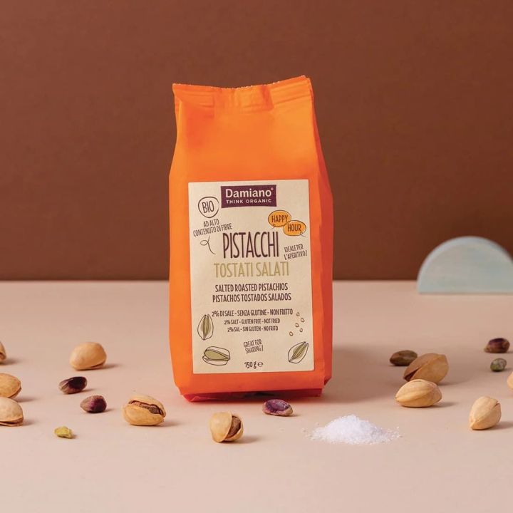 BIO toasted and salted pistachios in shell - Damiano Think Organic