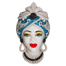 Head of Moro Blue Sicilian Ceramics of Caltagirone
