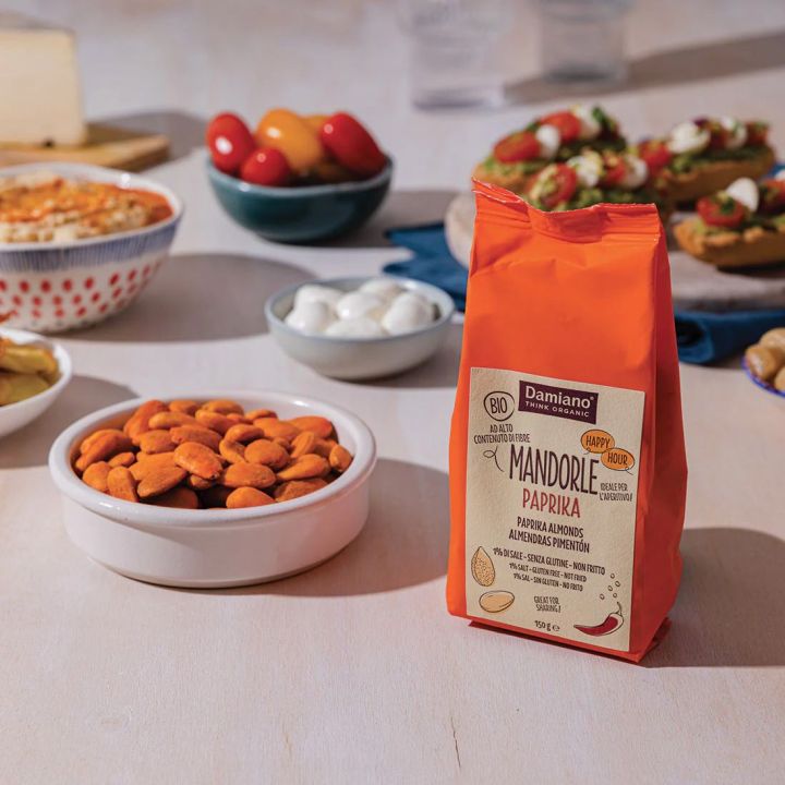 Mandorle Pelate Tostate alla Paprika - Damiano Organic