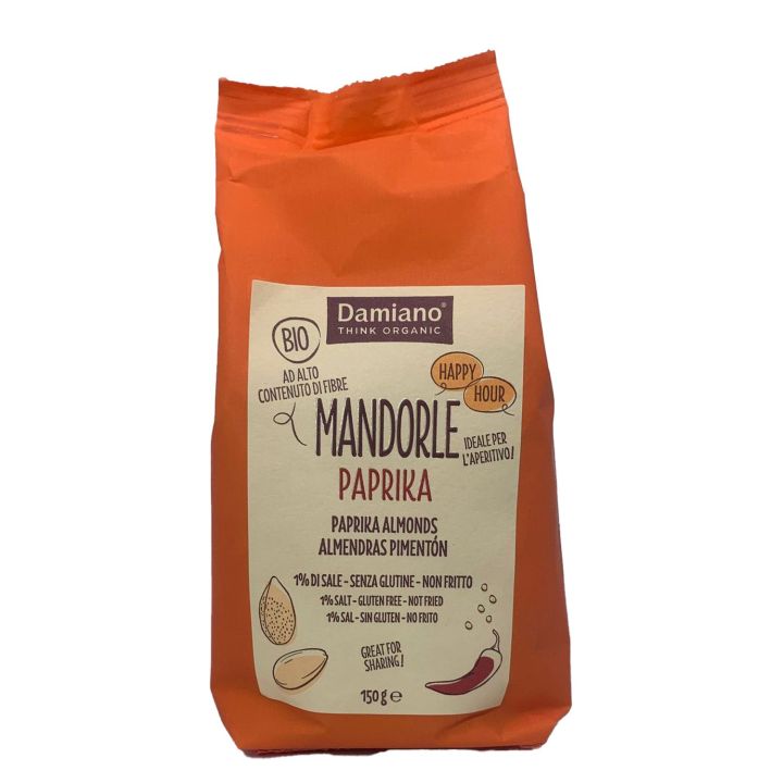 Mandorle Pelate Tostate alla Paprika - Damiano Organic