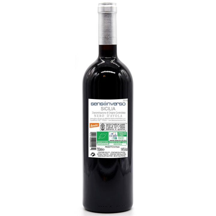Biodynamic red wine Abbazia Santa Anastasia Sensinverso Nero d'Avola - Sicily DOC
