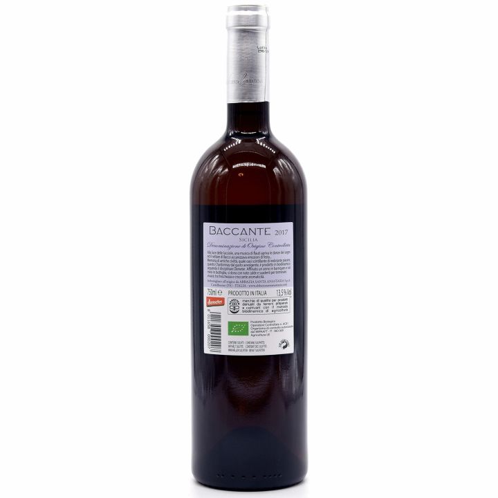 Baccante Biodynamic white wine Abbazia Santa Anastasia Chardonnay