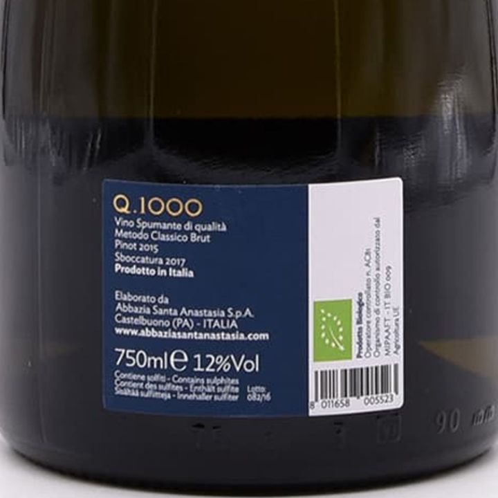 Q1000 Vino Spumante Brut Metodo Classico Abbazia Sant'Anastasia