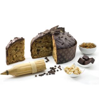 Panettone Nero Ibleo with chocolate, with coffee and candied ricotta - Nuova Dolceria