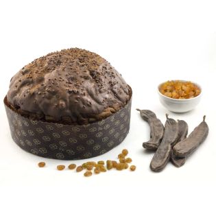 Sicilian Artisan Panettone with Carob and Chocolate - Nuova Dolceria Pastry Shop