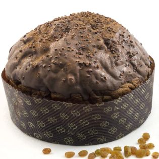 Panettone carato con impasto alla carruba e al cioccolato