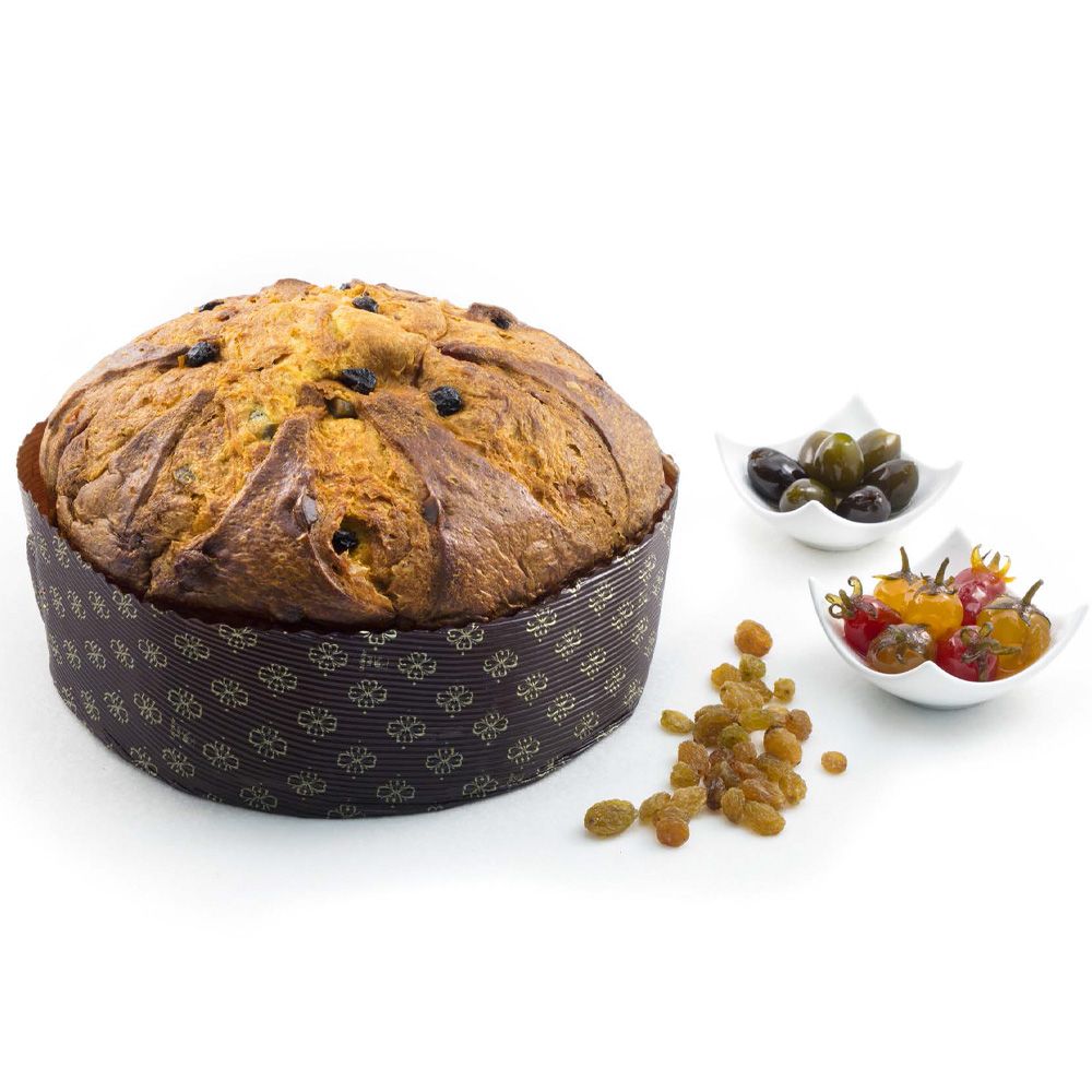 "Sicilian" Artisan Panettone with olives and candied cherry tomatoes - Pasticceria Nuova Dolceria
