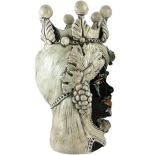 Dark Moorish Man White Antiqued 45 cm - Caltagirone Ceramics