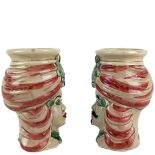 Teste di Moro 12 cm Bordeaux con Diadema - Ceramica Siciliana di Caltagirone