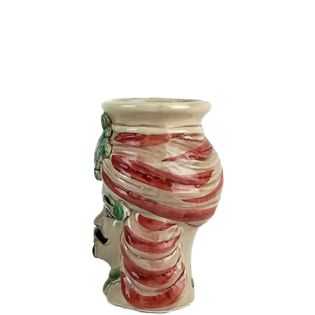 Teste di Moro 12 cm Bordeaux con Diadema - Ceramica Siciliana di Caltagirone