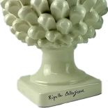 White pine cone of 25 cm in Caltagirone ceramic handmade by local artisans