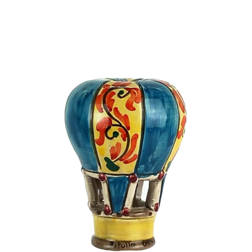 Mongolfiera decorata e dipinta a mano in Ceramica di Caltagirone da 10 cm