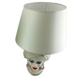 Testa di Moro Donna Bianca 30 cm con Lume - Ceramiche di Caltagirone