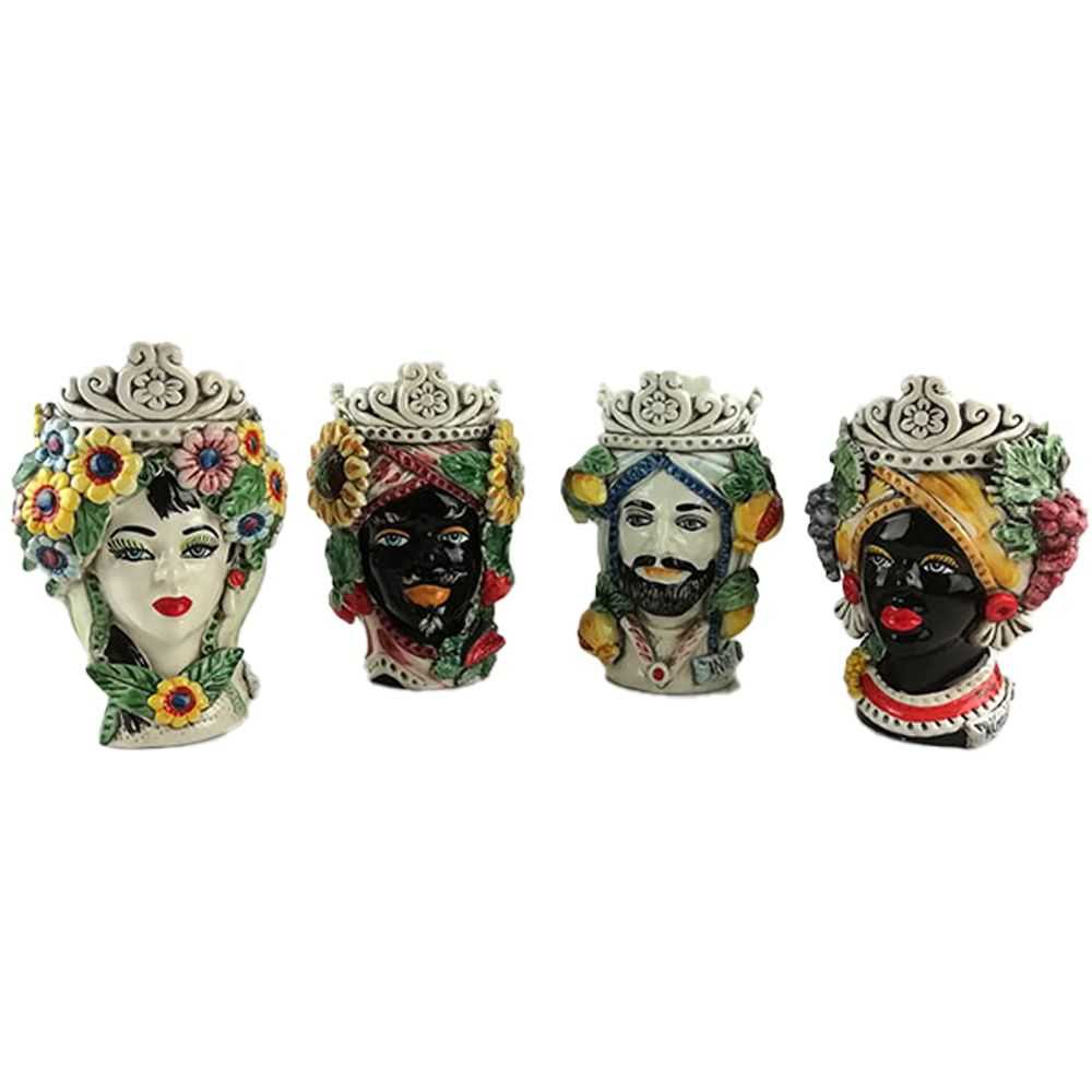 Moro's Head Four Seasons Series 20 cm in Caltagirone Ceramics Moro's Head Four Seasons Series 20 cm in Caltagirone Ceramics