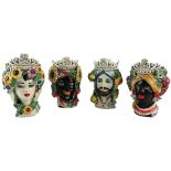 Testa di Moro Serie Quattro stagioni da 20 cm in Ceramica di Caltagirone