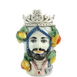 Testa di Moro Serie Quattro stagioni da 20 cm in Ceramica di Caltagirone