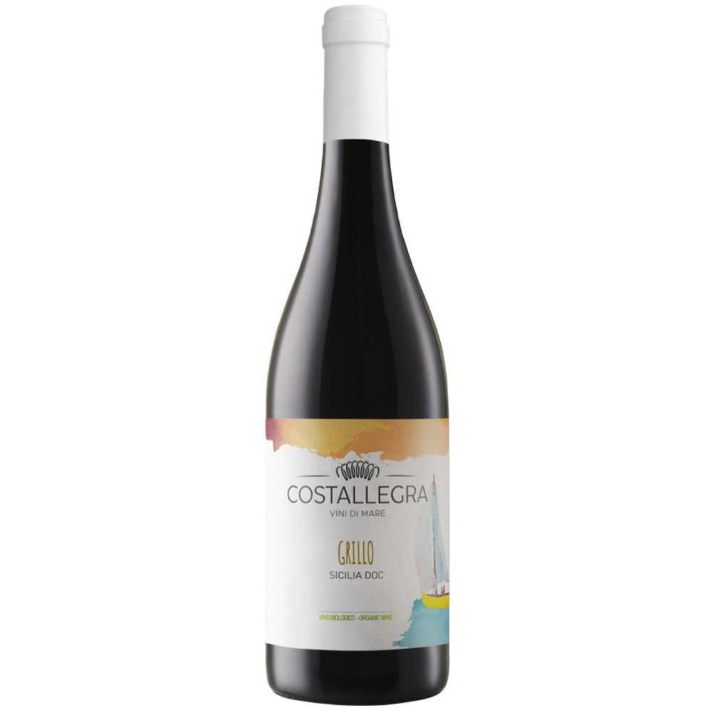 Organic white wine from 100% Grillo grapes, Costallegra "sea wines" Baglio Oro Organic white wine from 100% Grillo grapes, Costallegra "sea wines" Baglio Oro