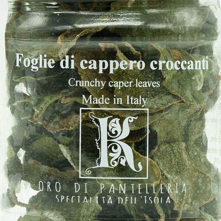 Foglie di Capperi di Pantelleria croccanti con sale marino