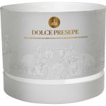 Dolce Presepe, handmade Panettone with candied fruit and raisins with the representation of the nativity.