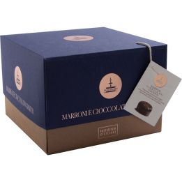 Marron Noir Panettone with chestnuts, gianduia chocolate and double glaze