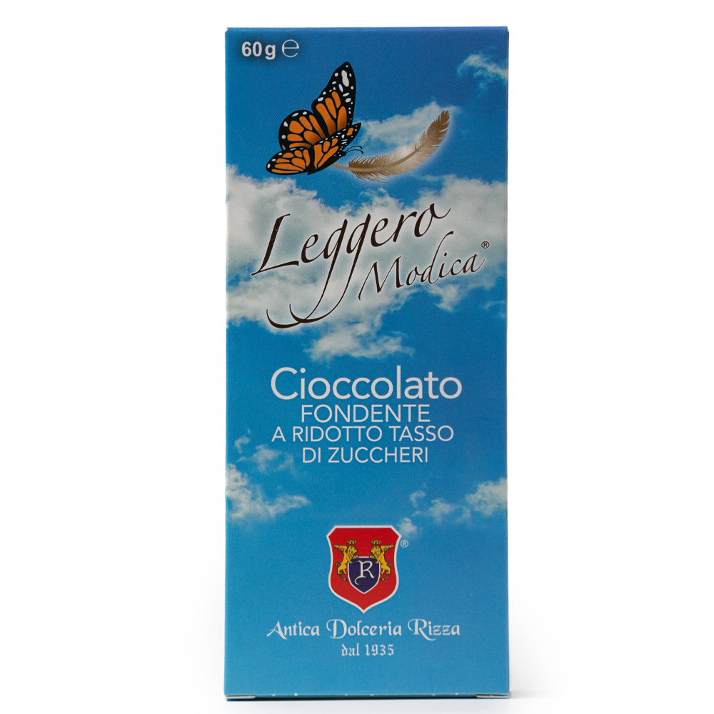 Cioccolato Leggero Fondente con pochi zuccheri. Cioccolato Rizza