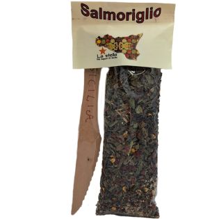 Salmoriglio dry condiment with free wooden knife