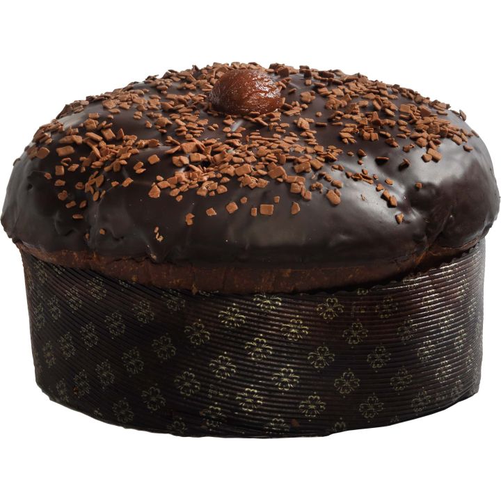 Marron Noir Panettone with chestnuts, gianduia chocolate and double glaze