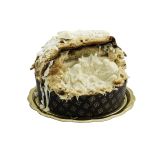Dolce Presepe, handmade Panettone with candied fruit and raisins with the representation of the nativity.