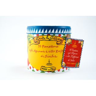 scatola blu del panettone agrumi dolce e gabbana da 600 grammi