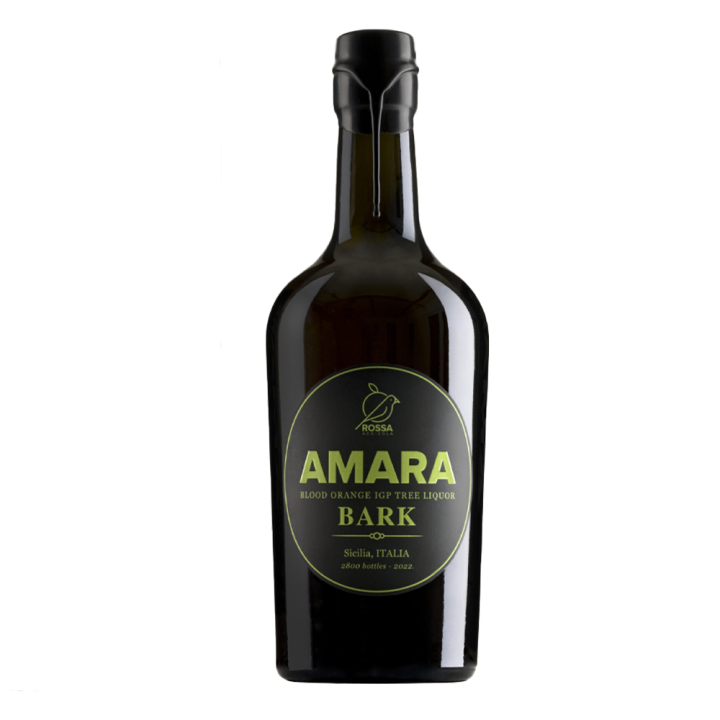 Sicilian Amaro Amara BARK liqueur with PGI blood oranges and orange bark
