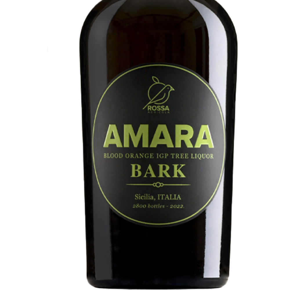 Sicilian Amaro Amara BARK liqueur with PGI blood oranges and orange bark