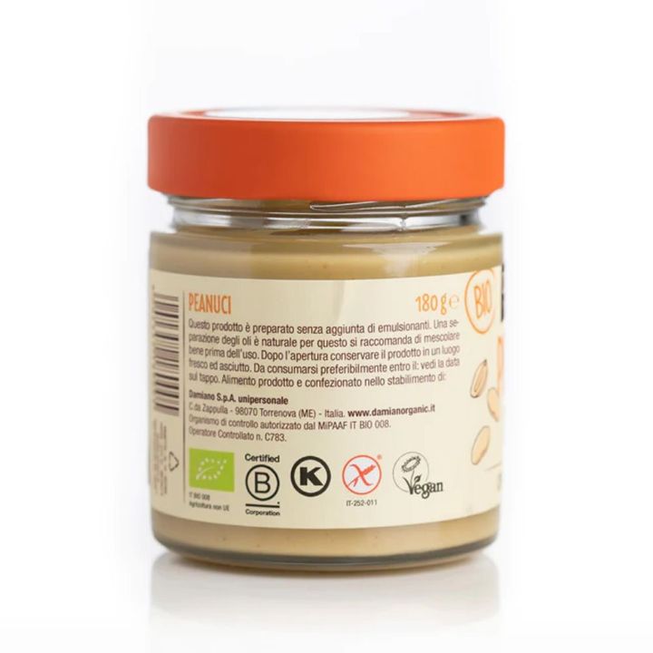 Organic Crunchy Roasted Peanut Cream - Damiano Organic