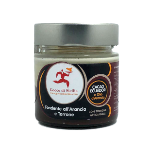 Sweet spreadable cream with Dark Chocolate, Orange and Nougat