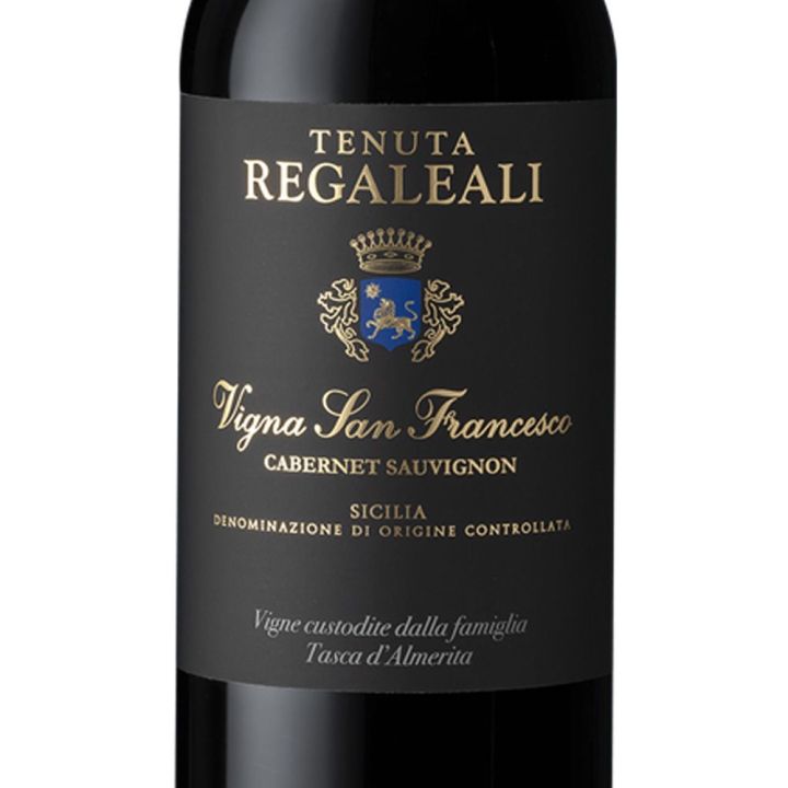 Etichetta del Vigna San Francesco Cabernet Sauvignon dalla Tenuta Regaleali