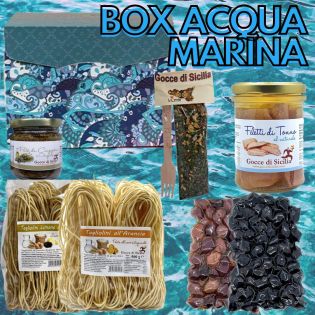 Box Acqua, tanti prodotti tipici siciliani all'interno di un elegante scatola regalo