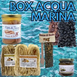 Box "Acqua", many typical Sicilian products inside an elegant gift box