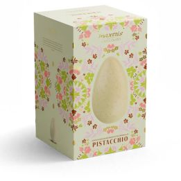 White Chocolate Easter Egg with a layer of Pistachio Crumbs